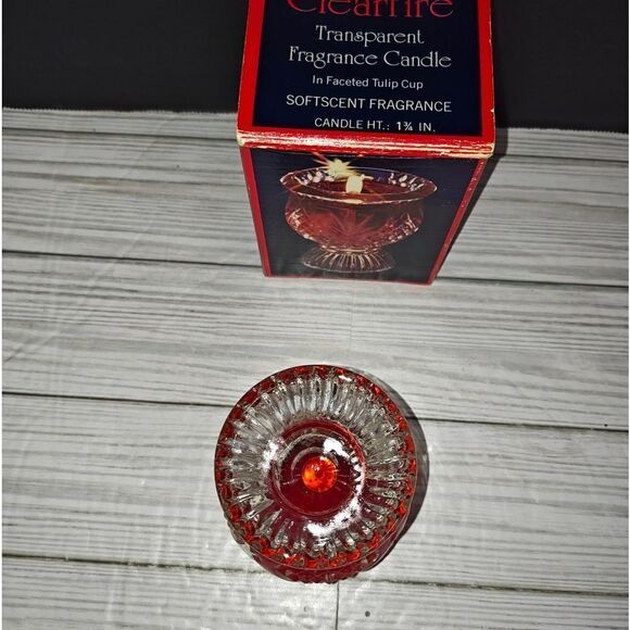 Avon Vintage Clearfire Transparent Fragrance Candle In Faceted Tulip Cup new - Picture 5 of 9